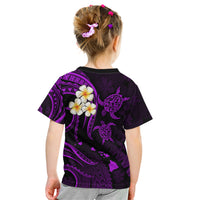 Polynesian Hawaii Kid T Shirt Kauai Islands with Pacific Plumeria Purple Vibe - Wonder Print Shop