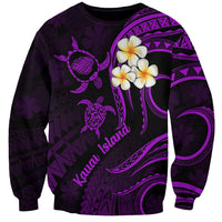 Polynesian Hawaii Sweatshirt Kauai Islands with Pacific Plumeria Purple Vibe - Wonder Print Shop
