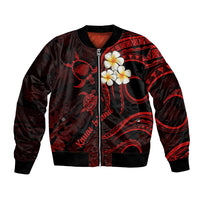 Polynesian Hawaii Bomber Jacket Kauai Islands with Pacific Plumeria Red Vibe LT9 - Wonder Print Shop