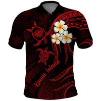 Polynesian Hawaii Polo Shirt Kauai Islands with Pacific Plumeria Red Vibe - Wonder Print Shop
