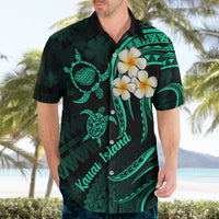 Polynesian Hawaii Hawaiian Shirt Kauai Islands with Pacific Plumeria Turquoise Vibe - Wonder Print Shop