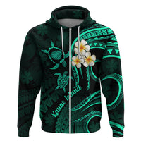 Polynesian Hawaii Hoodie Kauai Islands with Pacific Plumeria Turquoise Vibe - Wonder Print Shop