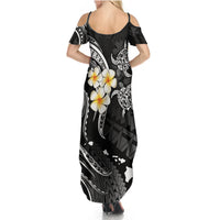 Polynesian Hawaii Summer Maxi Dress Kauai Islands with Pacific Plumeria White Vibe - Wonder Print Shop