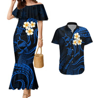 Hawaii Couples Mermaid Dress And Hawaiian Shirt Kahoolawe Islands Polynesian Sunset Plumeria LT9 - Wonder Print Shop