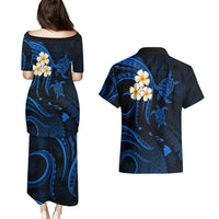Hawaii Couples Puletasi Dress and Hawaiian Shirt Kahoolawe Islands Polynesian Sunset Plumeria LT9 - Wonder Print Shop