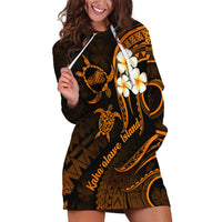 Hawaii Hoodie Dress Kahoolawe Islands Polynesian Sunset Plumeria Gold Vibe - Wonder Print Shop