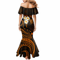 Hawaii Mermaid Dress Kahoolawe Islands Polynesian Sunset Plumeria Gold Vibe - Wonder Print Shop