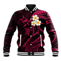 Hawaii Baseball Jacket Kahoolawe Islands Polynesian Sunset Plumeria Pink Vibe LT9 - Wonder Print Shop