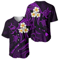 Polynesian Hawaii Baseball Jersey Kahoolawe Islands with Pacific Plumeria Purple Vibe LT9 - Wonder Print Shop