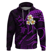 Polynesian Hawaii Hoodie Kahoolawe Islands with Pacific Plumeria Purple Vibe - Wonder Print Shop