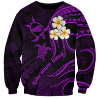 Polynesian Hawaii Sweatshirt Kahoolawe Islands with Pacific Plumeria Purple Vibe - Wonder Print Shop