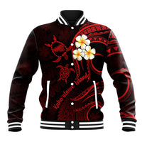 Polynesian Hawaii Baseball Jacket Kahoolawe Islands with Pacific Plumeria Red Vibe LT9 - Wonder Print Shop
