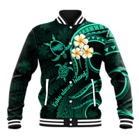 Polynesian Hawaii Baseball Jacket Kahoolawe Islands with Pacific Plumeria Turquoise Vibe LT9 - Wonder Print Shop