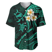 Polynesian Hawaii Baseball Jersey Kahoolawe Islands with Pacific Plumeria Turquoise Vibe LT9 - Wonder Print Shop