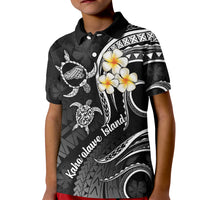 Polynesian Hawaii Kid Polo Shirt Kahoolawe Islands with Pacific Plumeria White Vibe - Wonder Print Shop