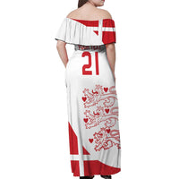 Custom Denmark Football Off Shoulder Maxi Dress Come On Danish Dynamite - Wonder Print Shop