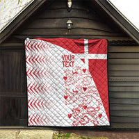 Custom Denmark Football Quilt Come On Danish Dynamite - Wonder Print Shop