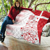 Custom Denmark Football Quilt Come On Danish Dynamite - Wonder Print Shop