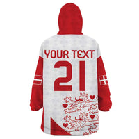 Custom Denmark Football Wearable Blanket Hoodie Come On Danish Dynamite - Wonder Print Shop