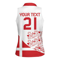 Custom Denmark Football Women Sleeveless Polo Shirt Come On Danish Dynamite - Wonder Print Shop