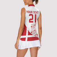 Custom Denmark Football Women Sleeveless Polo Shirt Come On Danish Dynamite - Wonder Print Shop