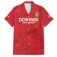 Custom Denmark Football Hawaiian Shirt With Coat of Arm - Wonder Print Shop