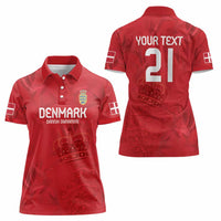Custom Denmark Football Women Polo Shirt With Coat of Arm - Wonder Print Shop