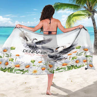 Denmark Mute Swan Sarong With Chamomile Daisy Flowers - Wonder Print Shop