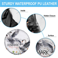 Denmark Mute Swan Spare Tire Cover With Chamomile Daisy Flowers - Wonder Print Shop