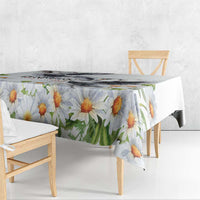 Denmark Mute Swan Tablecloth With Chamomile Daisy Flowers - Wonder Print Shop