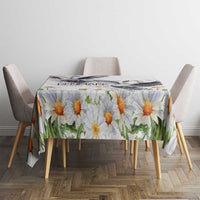 Denmark Mute Swan Tablecloth With Chamomile Daisy Flowers - Wonder Print Shop
