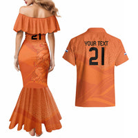 Custom Netherlands Oranje Football Couples Matching Mermaid Dress and Hawaiian Shirt Come On Het Nederlands Elftal LT9 - Wonder Print Shop