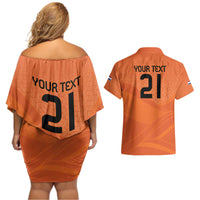 Custom Netherlands Oranje Football Couples Matching Off Shoulder Short Dress and Hawaiian Shirt Come On Het Nederlands Elftal LT9 - Wonder Print Shop