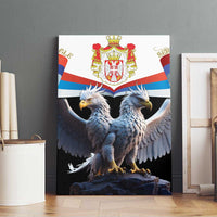 Serbia Silver Double-headed Eagle Canvas Wall Art LT9 - Wonder Print Shop