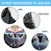 Serbia Silver Double-headed Eagle Spare Tire Cover - Wonder Print Shop