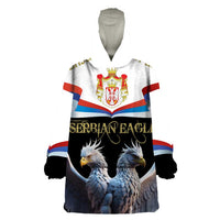 Serbia Silver Double-headed Eagle Wearable Blanket Hoodie - Wonder Print Shop