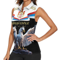 Serbia Silver Double-headed Eagle Women Sleeveless Polo Shirt - Wonder Print Shop