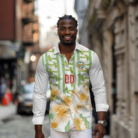 Custom Ivory Coast Heritage Elephants Never Fall Long Sleeve Button Shirt