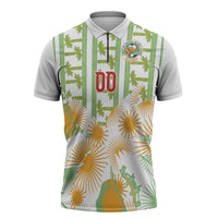 Custom Ivory Coast Heritage Elephants Never Fall Zipper Polo Shirt
