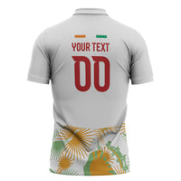 Custom Ivory Coast Heritage Elephants Never Fall Zipper Polo Shirt