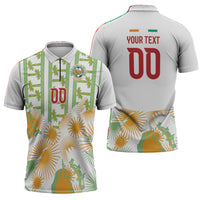 Custom Ivory Coast Heritage Elephants Never Fall Zipper Polo Shirt