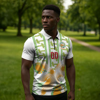 Custom Ivory Coast Heritage Elephants Never Fall Zipper Polo Shirt