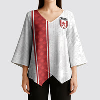 Custom Canada Our Game Now Kimono Sleeve Blouse Let's Go Canada Victory World Football