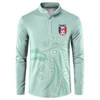 Custom France Coq Gaulois Heritage Button Sweatshirt Allez les Bleus Aux Armes