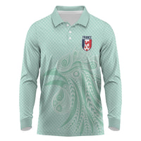 Custom France Coq Gaulois Heritage Long Sleeve Polo Shirt Allez les Bleus Aux Armes