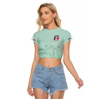 Custom France Coq Gaulois Heritage Raglan Cropped T Shirt Allez les Bleus Aux Armes