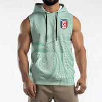 Custom France Coq Gaulois Heritage Sleeveless Hoodie Allez les Bleus Aux Armes