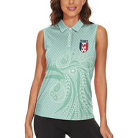 Custom France Coq Gaulois Heritage Women Sleeveless Polo Shirt Allez les Bleus Aux Armes