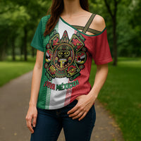 Custom Mexico Aztec Eagle Heritage Cross Shoulder Shirt iViva Mexico Canta y no llores