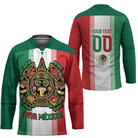 Custom Mexico Aztec Eagle Heritage Hockey Jersey iViva Mexico Canta y no llores